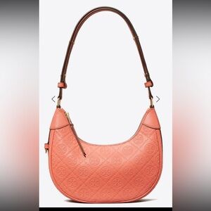 Tory Burch T MONOGRAM LEATHER
CRESCENT BAG